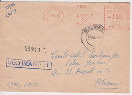 PLANT 23 AUGUST RED MACHINE STAMPS AMOUNT 1,55 LEI BUCURESTI ROMANIA 1961 - Máquinas Franqueo (EMA)