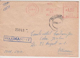 PLANT 23 AUGUST RED MACHINE STAMPS AMOUNT 1,55 LEI BUCURESTI ROMANIA 1961 - Franking Machines (EMA)