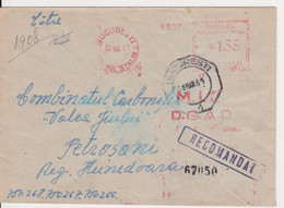 PLANT M.I.C. D.G.A.D. RED MACHINE STAMPS AMOUNT 1,55 LEI BUCURESTI DISTRICT STALIN ROMANIA 1961 - Maschinenstempel (EMA)