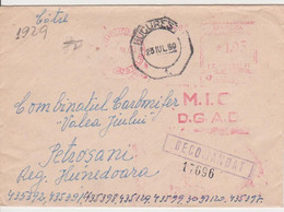 PLANT M.I.C. D.G.A.D. RED MACHINE STAMPS AMOUNT 1,95 LEI BUCURESTI DISTRICT STALIN ROMANIA 1960 - Maschinenstempel (EMA)