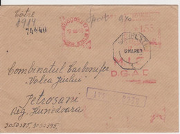 PLANT M.I.C. D.G.A.D. RED MACHINE STAMPS AMOUNT 1,55 LEI BUCURESTI DISTRICT STALIN ROMANIA 1960 - Máquinas Franqueo (EMA)