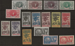 Colonies France Mauritanie N°1 à 16*/**  Série Palmiers Tres Fraiche 3 Valeurs ** TTB Cote Yvert : 620 € - Unused Stamps
