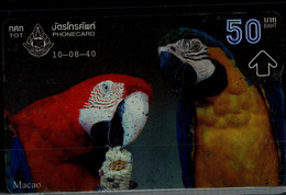 THAILAND  1996 PHONECARD PARROTS  USED VF!! - Parrots