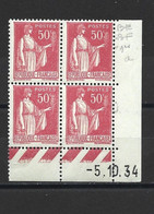 CD90 Coin Daté Type Paix  YT 283  - BE+BF  Tirage  Du  05-10-1934  Neuf ** - 1930-1939