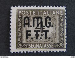 ITALIA Trieste AMG-FTT Segnatasse-1947-49- "Cifra" £. 4 MH* (descrizione) - Segnatasse