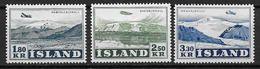Islande 1952 Poste Aérienne N° 27/29 Neufs ** MNH, Avion Au Dessus De Glaciers - Poste Aérienne