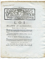 Révolution / LOI RELATIVE AU CLERMONTOIS / 17 Mars 1791 / Abolition Des Privilèges / Prince De CONDE, Louis De Bourbon - 1701-1800: Precursors XVIII