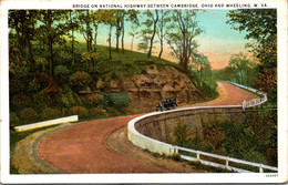 West Virginia Bridge On National Highway Between Wheeling And Cambridge Ohio 1928 Curteich - Wheeling