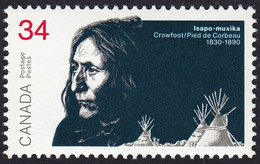 CHIEF CROWFOOT (1830-1890) = ABORIGINAL HISTORY 1870's = Canada 1986 #1108 MNH - American Indians