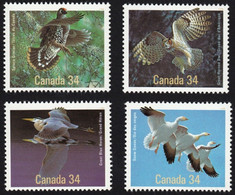 Birds = Owl, Heron, Grouse, Goose = Canada 1986 #1095-1098 MNH Set Of 4 - Gänsevögel