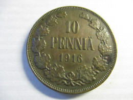FINLAND 10 PENNIÄ 1916 - SUOMIK.1 - Finland