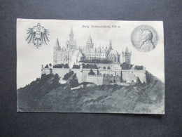 DR Um 1910 AK  Burg Hohenzollern 855 M. Reichsadler Verlag H. Sting Tübingen - Hechingen