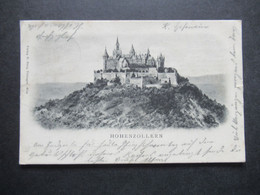 DR 1905 AK  Burg Hohenzollern Verlag H. Sting Tübingen Stempel K1 Hohenzollern Nach Habsheim Mit Ank. Stempel - Hechingen