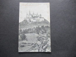 DR 1906 AK Burg Hohenzollern, 855m Verlag Gebrüber Metz, Tübingen Stempel K1 Sentenhart - Hechingen