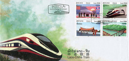 New Issue 2021 - FDC- Enveloppe 1 Er Jour - Laos - China Train - Laos