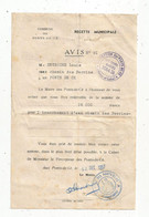 JCR,recette Municipale , Avis , Branchement D'eau , COMMUNE DE PONT DE CE, Maine Et Loire ,1957, 3 Scans ,frais Fr 1.75e - Unclassified