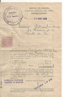 JCR, Enregistrement , Successions ,ANGERS, Maine Et Loire , 1958 , PONTS DE CE, 2 Scans,  Frais Fr 1.75e - Zonder Classificatie