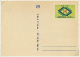 NU Genève - Vereinte Nationen Entier Postal 1977 Y&T N°EP1977-01 - Michel N°GZS1977-01 *** - 40c Emblème Des NU - Cartas & Documentos