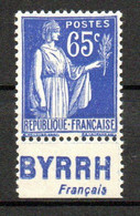 Col25 France Bandes PUB Publicitaires  N° 365 Type II Neuf X MH  Cote : 4,50  € - Unused Stamps