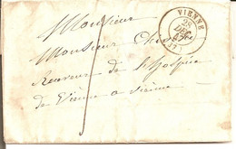 Vienne (Isère) Cachet à Date Type 15 - Taxe Manuscrite 1 - 1801-1848: Précurseurs XIX