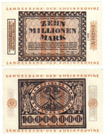 LANDESBANK DER RHEINPROVINZ ZEHN MILLIONEN MARK 01 09 1923 DUSSERDORF FDS  LOTTO 676 - 10 Millionen Mark