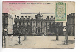 TANANARIVE Madagascar CAD Bleu Tananarive 5c Verso Ligne Maritime La Réunion à Marseille LV N°1  1908   ....G - Lettres & Documents