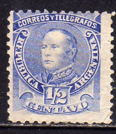 ARGENTINA 1888 1889 JUSTO JOSE DE URQUIZA CORREOS Y TELEGRAFOS CENT. 1/2c MNH - Ungebraucht