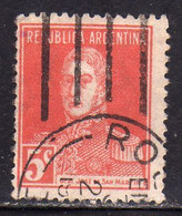 ARGENTINA 1916 GENERAL JOSE DE SAN MARTIN CENT. 5c USATO USED OBLITERE' - Gebruikt