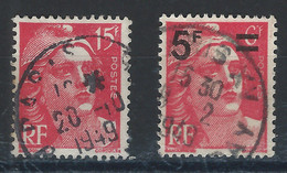 EEE-/-258- N° 813 & 827 , OBL. D' EPOQUE ,VOIR IMAGES POUR DETAILS, IMAGE DU VERSO SUR DEMANDE, - Used Stamps