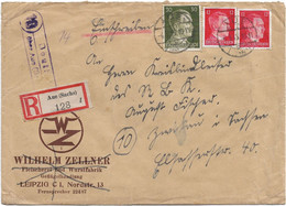 BU Heimatbeleg Einschreiben RECO - Ortsstempel Beutha - Briefstempel Aue Nach Zwickau 1945 - Storia Postale