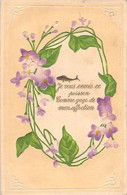 Je Vous Envoie Ce Poisson Comme Gage De Mon Affection - 1908 - Carte En Relief - 1 De April (pescado De Abril)