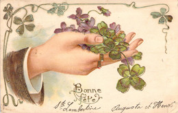 Bonne Fête - Ste Lambertine - Main Trèfles Et Fleurs - 1908 - Other & Unclassified