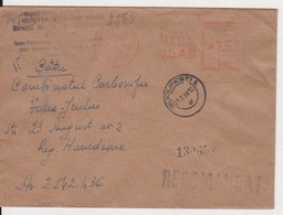 PLANT M.I.C.M. D.G.A.D. RED MACHINE STAMPS AMOUNT 1,55 LEI BUCURESTI  ROMANIA 1966 - Macchine Per Obliterare (EMA)