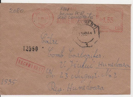 PLANT REPUBLICA RED MACHINE STAMPS AMOUNT 1,55 LEI BUCURESTI  ROMANIA 1966 - Franking Machines (EMA)