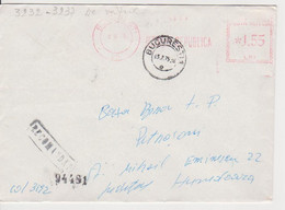 PLANT REPUBLICA RED MACHINE STAMPS AMOUNT 1,55 LEI BUCURESTI  ROMANIA 1975 - Macchine Per Obliterare (EMA)