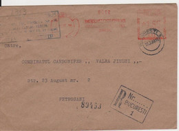 PLANT METALOGLOBUS RED MACHINE STAMPS AMOUNT 1,55 LEI BUCURESTI ROMANIA 1966 - Franking Machines (EMA)