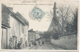 95 - NEUVILLE -SUR-OISE -   RUE NATIONALE ET L'EGLISE . - Neuville-sur-Oise