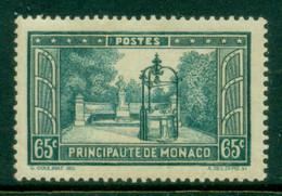 Monaco 1932-37 Pictorial, Gardens Of Monaco 65c MLH - Unused Stamps