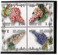 Tajikistan.2008 Grapes. Block Of 4v: 1.5, 1.5, 2, 2  Michel # 510-13 - Tajikistan
