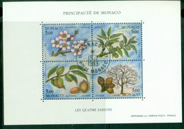 Monaco 1993 Four Seasons, Life Cycle Of An Almond Tree MS CTO - Usados