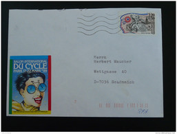 Lettre Avec Vignette Salon Du Cycle Bicycle Cinderella On Cover Paris 1989 - Sports