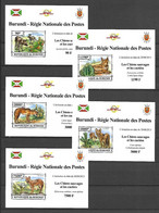 Burundi 2013 Animals - Wild Dogs And Cactuses - 5 IMPERFORATE MS MNH - 2010-2019: Nieuw/plakker