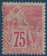 Colonies Générales France N°58* 75c Rose Tres Frais TB - Alphee Dubois