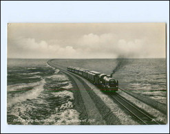 XX14327/ Hindenburgdamm Sylt  Eisenbahn Foto AK 1939 - Sylt