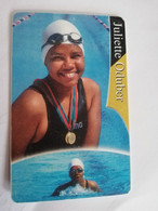 ARUBA CHIP  CARD   SETAR  SPORTS  Juliette Oduber    AFL 7,50   Fine Used Card  **6698** - Aruba