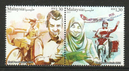 Malaysia 2021-6 World Post Day MNH Postal Bicycle Aircraft Motorcycle - Malaysia (1964-...)