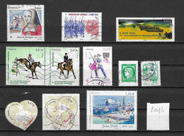 681TP - FRANCE 2014 - 11 Timbres Oblitérés NON ADHESIFS - Used Stamps