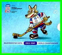 ESLOVAQUIA CARTERA OFICIAL COLECCIÓN AÑO 2011 EUROS  EUROSETS  OFICIAL ( WORLD CHAMPIONSHIP ) - Slovaquie