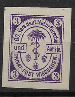Privatpost Wiesbaden, Schöner Wert Der Ausgabe Der Transport-Anstalt & Privat-Post Von 1887 - Sello Particular