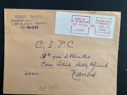 LETTRE VIGNETTE G1 à 002,10 Du 29 11 84 NANTES RP PL DE BRETAGNE 44000 + ROGER THOMAS - Lettres & Documents